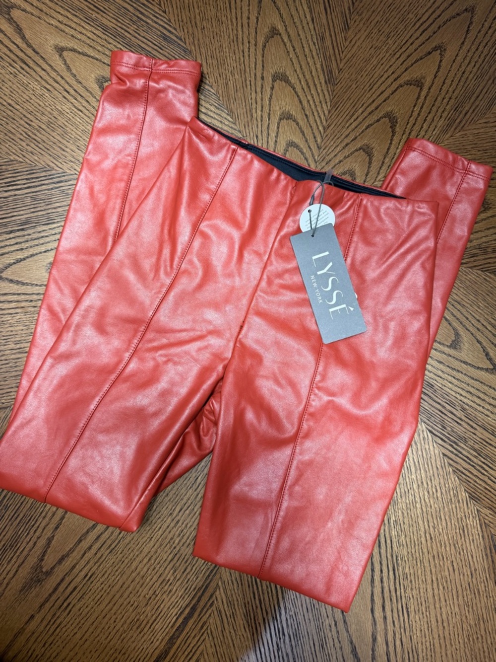 NWT Lysse Red High Waist Vegan Leather Legging S